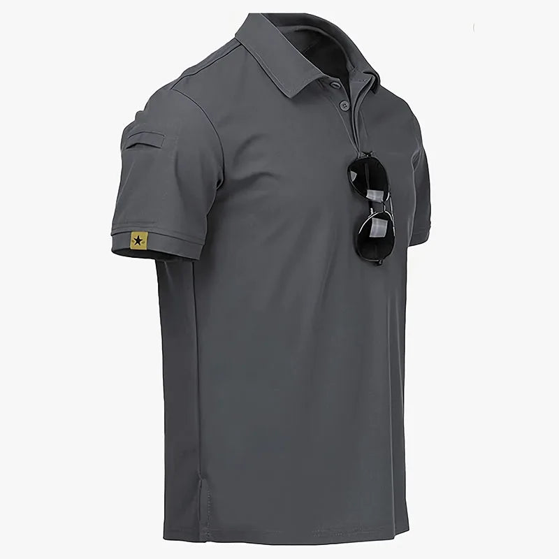 5Pcs Men's Casual Street Short-Sleeved Lapel Polo Shirts Quick-Drying T-Shirt