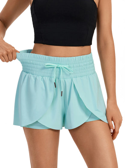 2 IN 1 High Waisted  Flowy Athletic Shorts for Women Gym Yoga Workout Running Tennis Golf Skirt Skort Cute