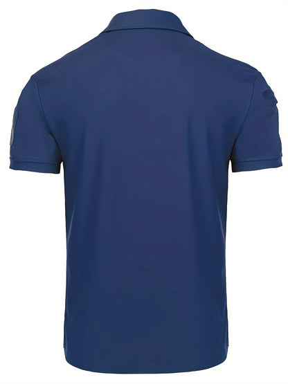 5Pcs Men's Casual Street Short-Sleeved Lapel Polo Shirts Quick-Drying T-Shirt