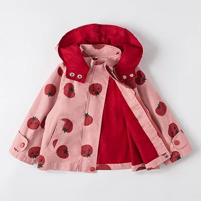 Autumn Girls Windbreaker Coat - Fashionqueene.com-2021 Spring Autumn Girls Windbreaker Coat Jackets Baby Kids Flower Embroidery Hooded Outwear For Baby Kids Coats Jacket Clothing