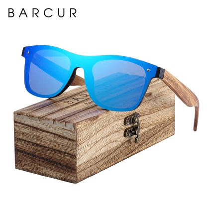 BARCUR Polarized Black Walnut Wood Sunglasses Square UV400-Unisex - Fashionqueene.com-BARCUR Polarized Black Walnut Wood Sunglasses Men Square Women Sun Glasses UV400 Oculos Gafas Oculos De Sol Masculino