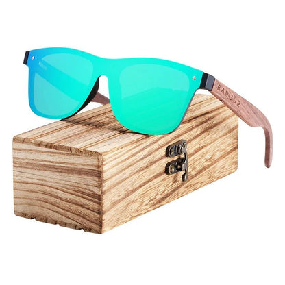 BARCUR Polarized Black Walnut Wood Sunglasses Square UV400-Unisex - Fashionqueene.com-BARCUR Polarized Black Walnut Wood Sunglasses Men Square Women Sun Glasses UV400 Oculos Gafas Oculos De Sol Masculino