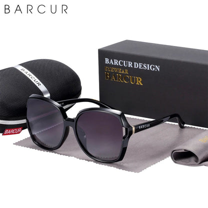 BARCUR Sunglasses Women Oversized Polarized Gradient Shades UV400 - Fashionqueene.com-BARCUR Sunglasses Women Oversized Polarized Sun glasses for Women Eyewear Gradient Ladies Shades UV400 Protection Oculos