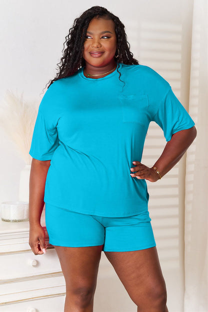 Basic Bae Full Size Soft Rayon Half Sleeve Top and Shorts Set - Fashionqueene.com-Set