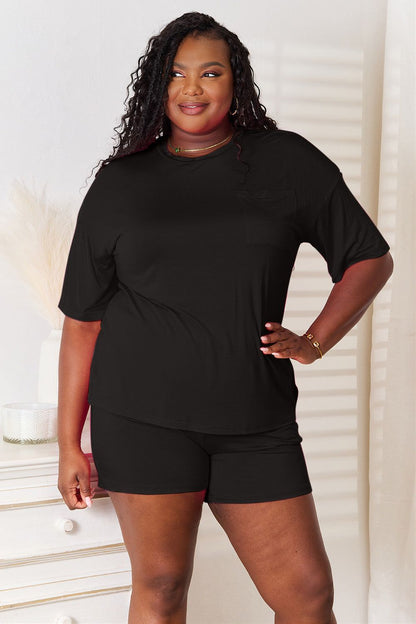 Basic Bae Full Size Soft Rayon Half Sleeve Top and Shorts Set - Fashionqueene.com-Set