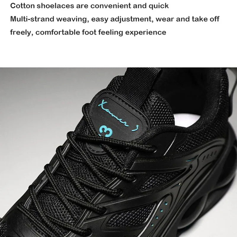 Black Shoes Men Casual Sneakers Mesh Breathable Running Trainers Lightweight - Fashionqueene.com-sneakers