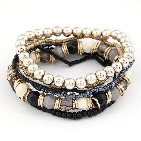 Bohemian Fashion Jewelry MutiLayer Beads Bracelets - Fashionqueene.com-bead braclet