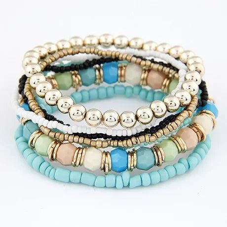 Bohemian Fashion Jewelry MutiLayer Beads Bracelets - Fashionqueene.com-bead braclet