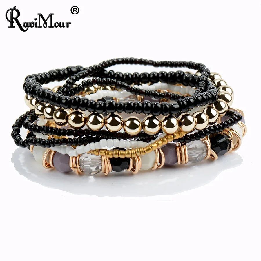 Bohemian Fashion Jewelry MutiLayer Beads Bracelets - Fashionqueene.com-bead braclet