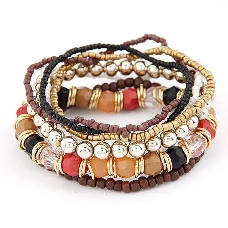 Bohemian Fashion Jewelry MutiLayer Beads Bracelets - Fashionqueene.com-bead braclet