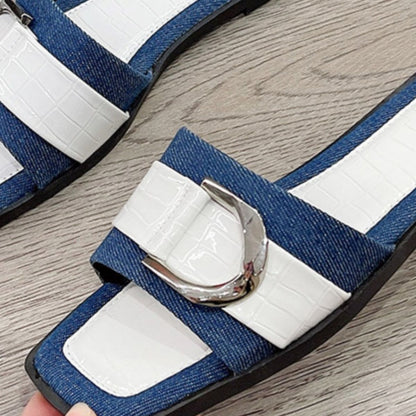 Buckle Trim Open Toe Sandals - Fashionqueene.com-Sandals