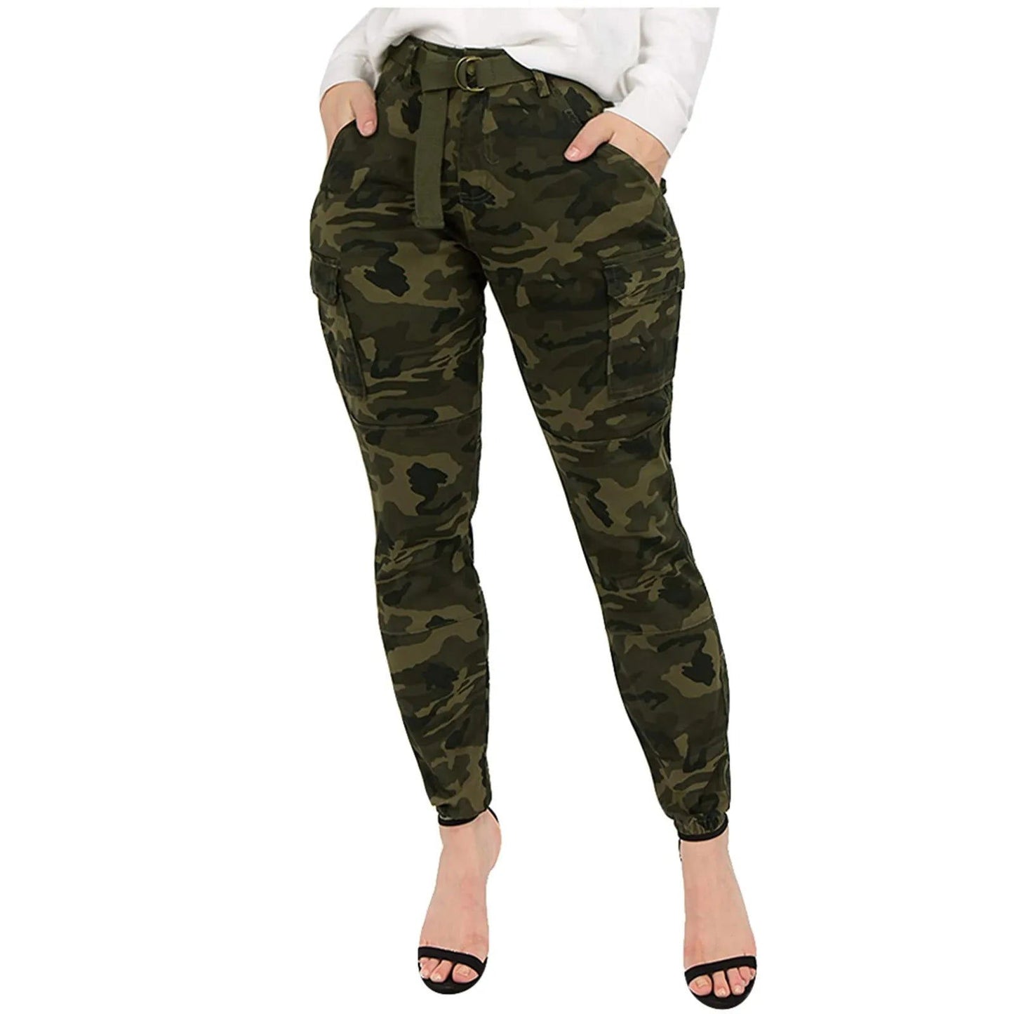 Cargo Pants Women Baggy High Waist Slim Fit - Fashionqueene.com-ladies jeans