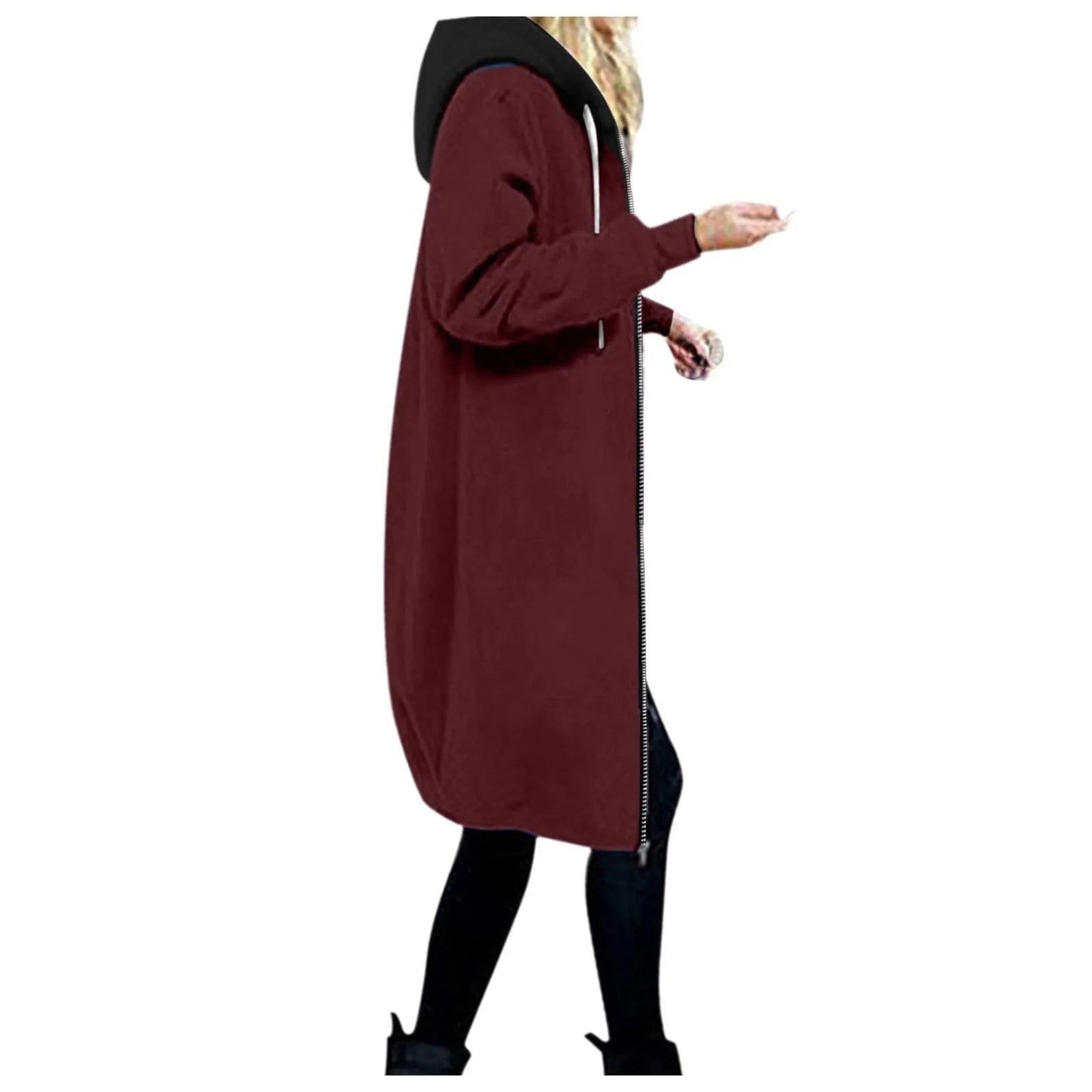 Casual Women Long Jacket - Fashionqueene.com-hooded jacket