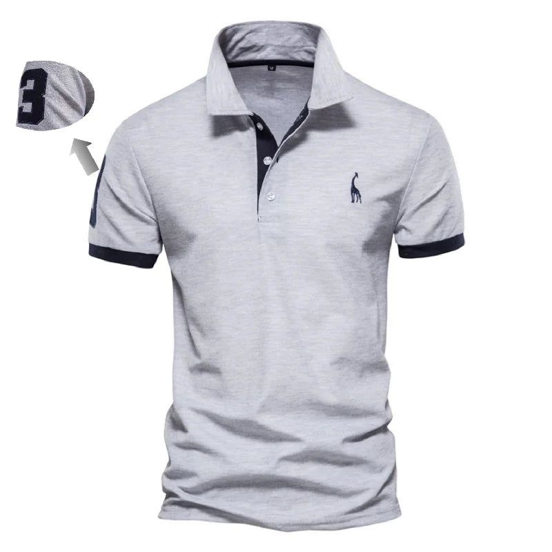 Cotton Polo Shirts for Men Casual Solid Color Slim Fit - Fashionqueene.com-polo shirt