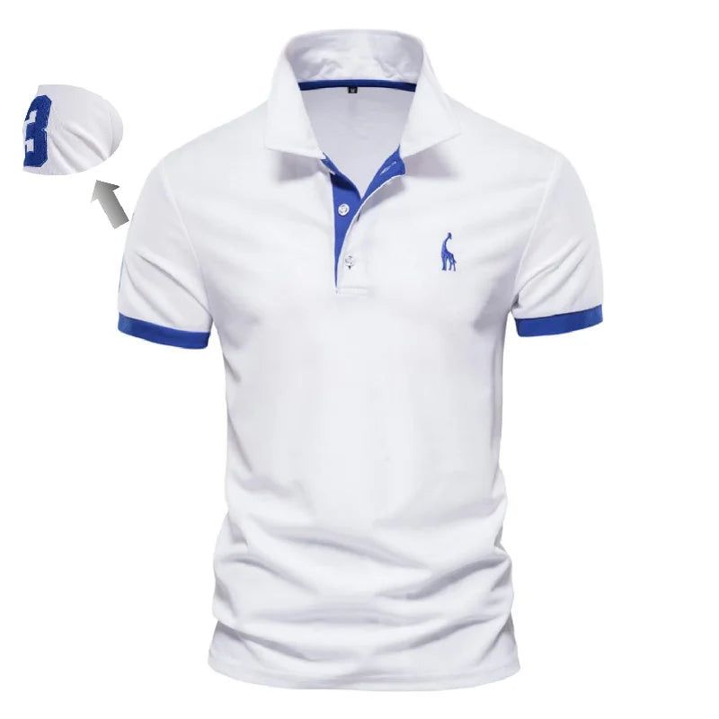 Cotton Polo Shirts for Men Casual Solid Color Slim Fit - Fashionqueene.com-polo shirt