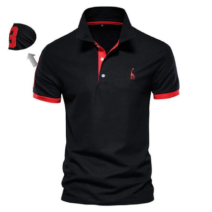 Cotton Polo Shirts for Men Casual Solid Color Slim Fit - Fashionqueene.com-polo shirt