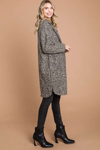 Culture Code Full Size Lapel Collar Double Breast Teddy Coat - Fashionqueene.com-Culture Code Full Size Lapel Collar Double Breast Teddy Coat