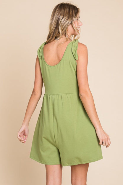 Culture Code Full Size Shoulder Knot Baggy Romper - Fashionqueene.com-Culture Code Full Size Shoulder Knot Baggy Romper