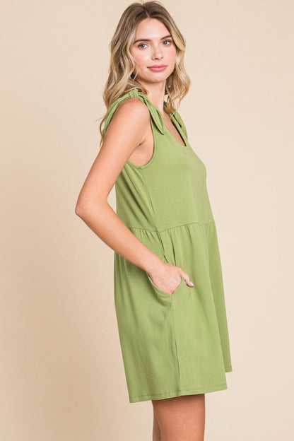 Culture Code Full Size Shoulder Knot Baggy Romper - Fashionqueene.com-Culture Code Full Size Shoulder Knot Baggy Romper