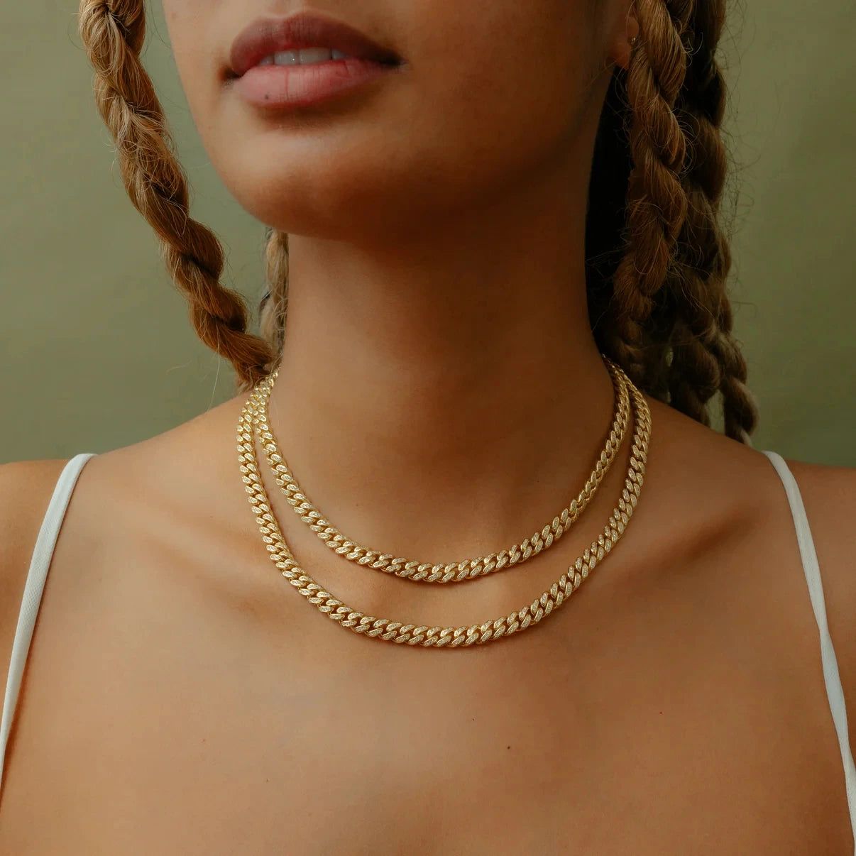 Custom Naked Iced Cuban Chain Necklace 18K Gold Plated Personalized Statement Piece - Fashionqueene.com-cuban necklace