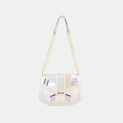 David Jones Geometric Print Crossbody Bag - Fashionqueene.com-David Jones Geometric Print Crossbody Bag