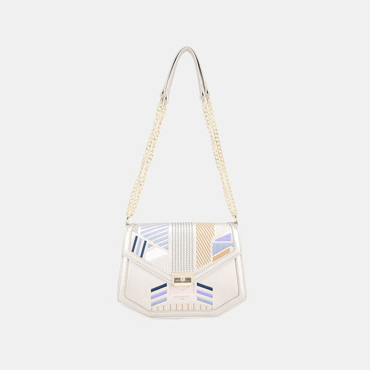 David Jones Geometric Print Crossbody Bag - Fashionqueene.com-David Jones Geometric Print Crossbody Bag