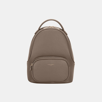 David Jones PU Leather Handle Backpack - Fashionqueene.com-Backpack