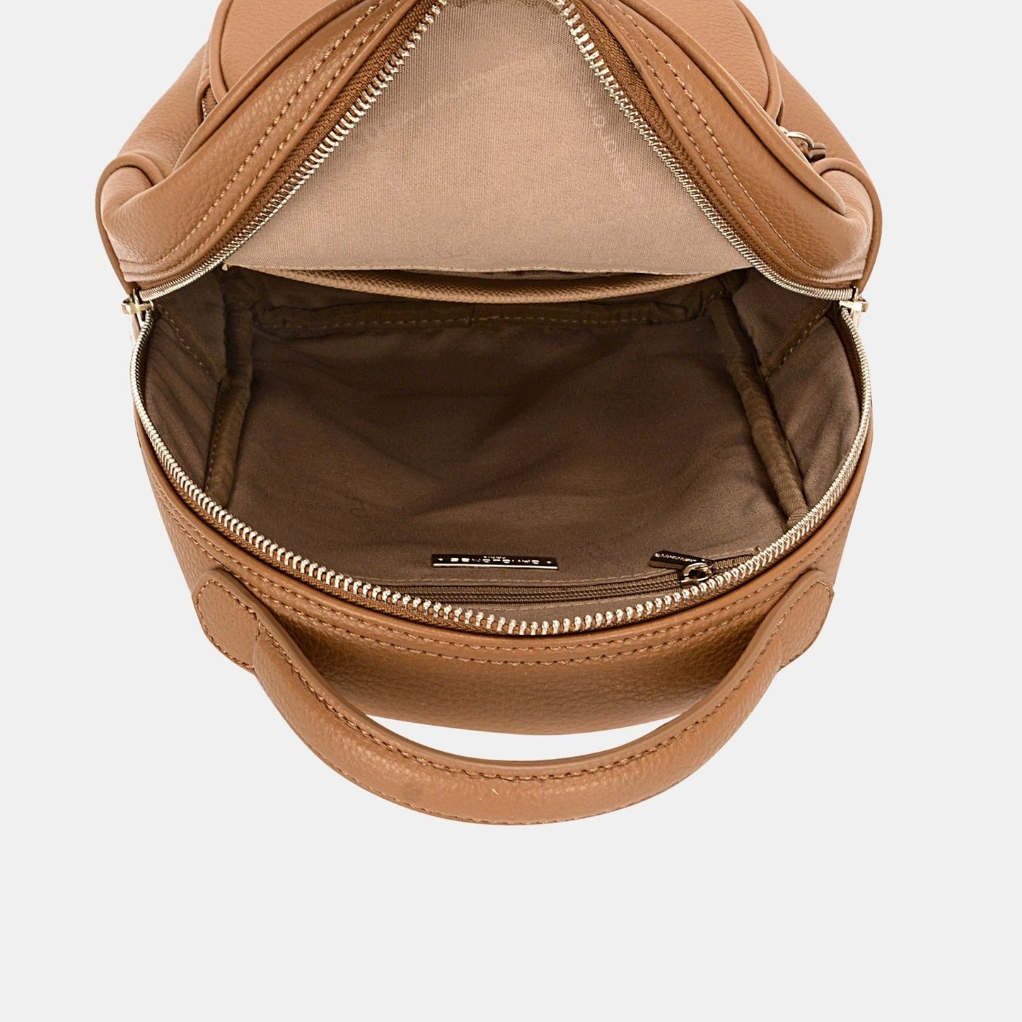 David Jones PU Leather Handle Backpack - Fashionqueene.com-Backpack