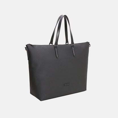 David Jones PU Leather Large Tote Bag - Fashionqueene.com-Tote bag