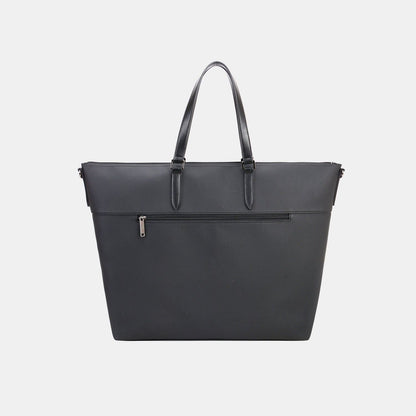 David Jones PU Leather Large Tote Bag - Fashionqueene.com-Tote bag