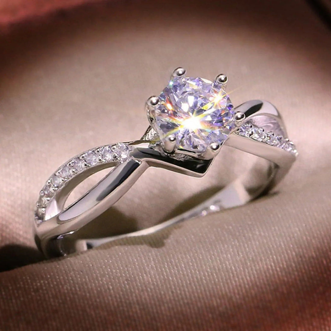 Elegant Zircon Rings For Women White Cz Crystal - Fashionqueene.com