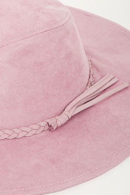 Fame Braided Faux Suede Hat - Fashionqueene.com-Fame Braided Faux Suede Hat