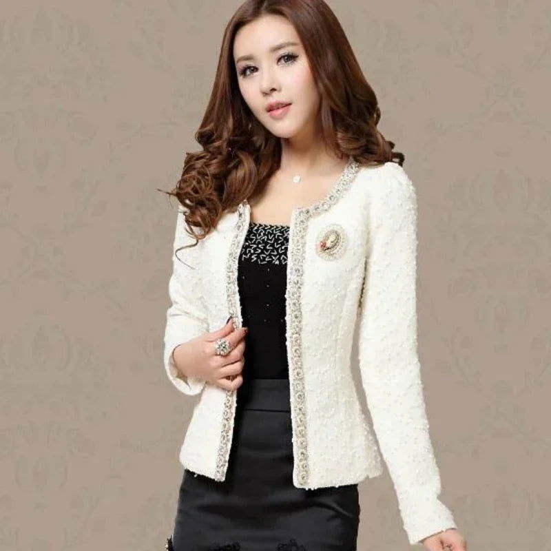 Fashion Women Jacket 2024 Women Clothes Winter Black White Coat Long Sleeve Short Jacket Women Womens Jackets And Coats A624 - Fashionqueene.com-casual jacket