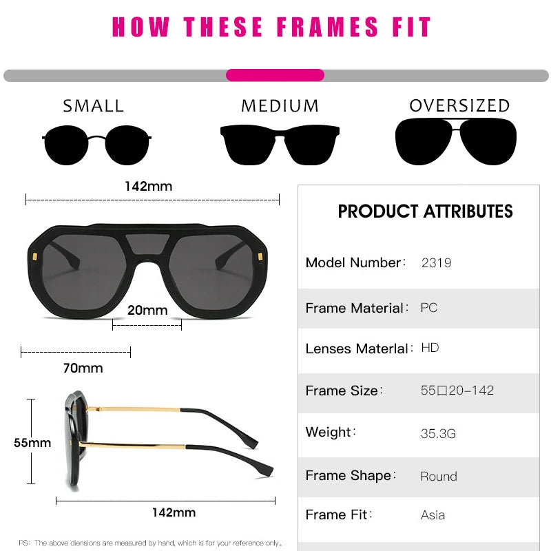 Funky Flat Top Pilot Sunglasses Women Brand Designer Shades Eyewear Trendy One Piece Square Frame Men Sun Glasses Female UV400 - Fashionqueene.com-funky sunglasses