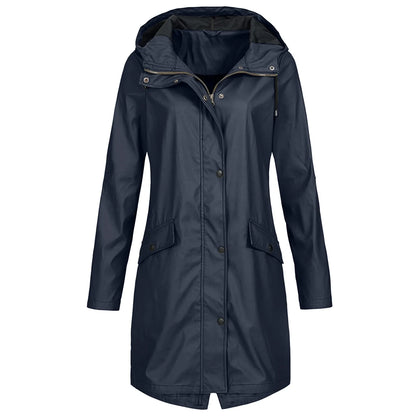 Zipper Waterproof Raincoat Jacket Lightweight Rain Jacket Outdoor Packable Waterproof Hooded