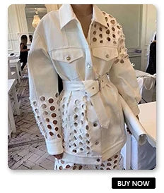 Denim Jacket Female Light Blue Diamond Tassel Coat Single-Breasted Open Back Women Jeans Coat
