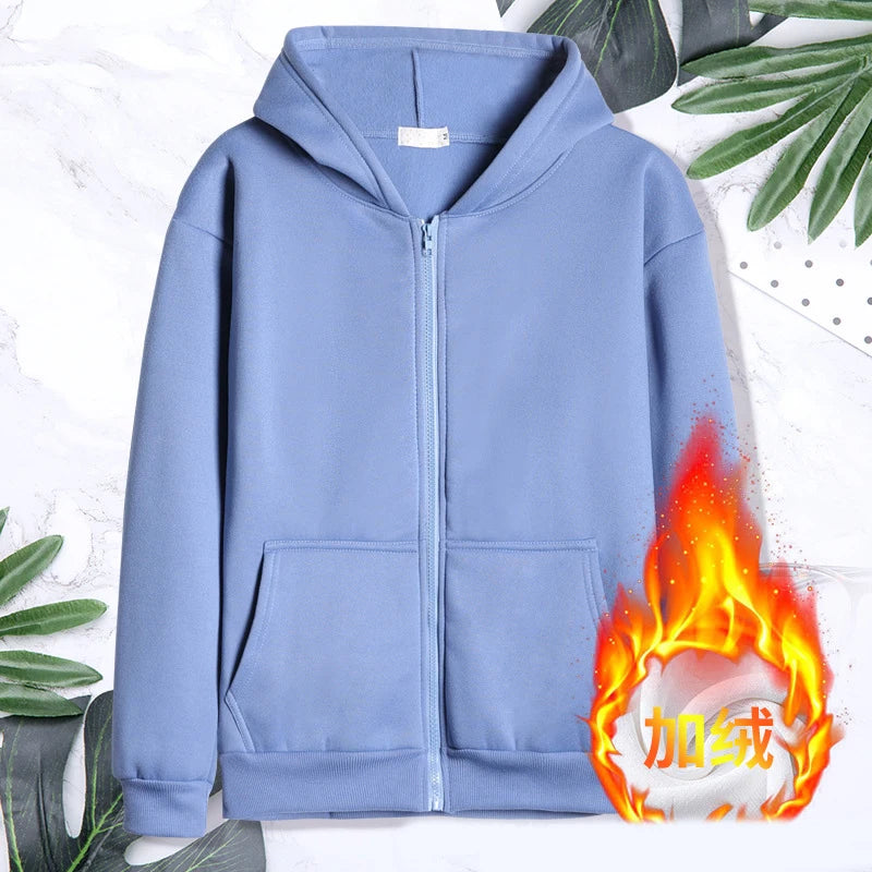 Fleece Sweater Plus Velvet Hoodie Outdoor Football Basketball Jogging Fitness Sports Coat