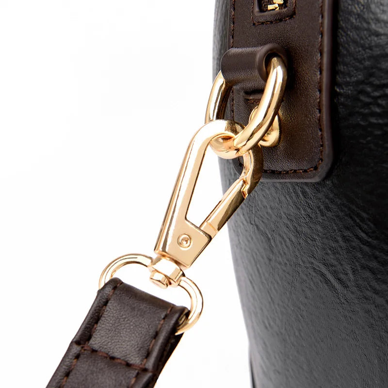 Super High Quality Leather Top Handle Purse Shell Bag Women Casual Crossbody