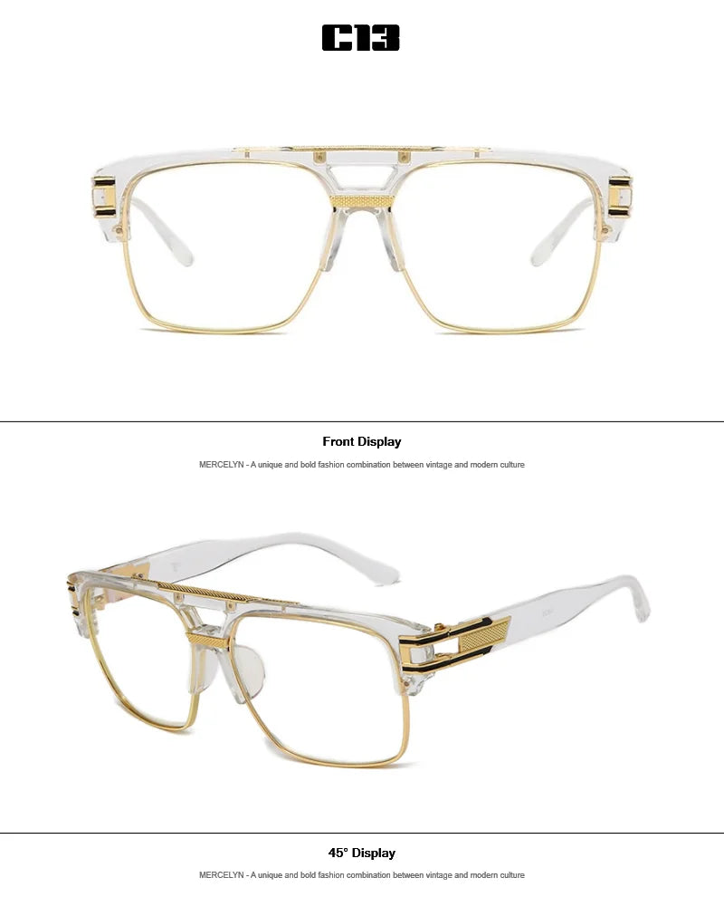 Men Sunglasses Glamour Mirrored Retro Vintage Square Designer Shades Unisex