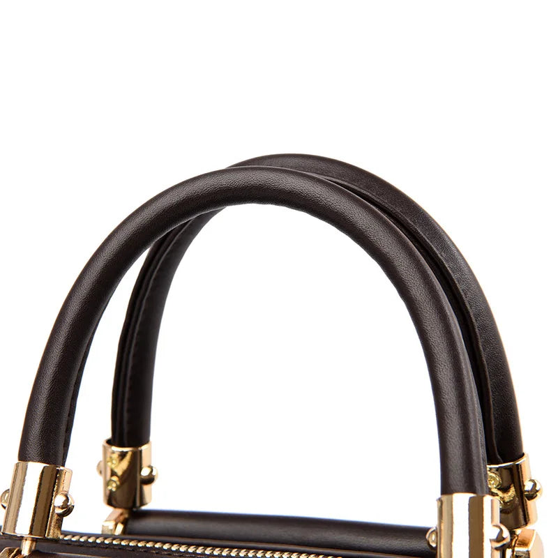 Super High Quality Leather Top Handle Purse Shell Bag Women Casual Crossbody