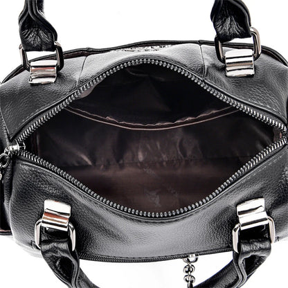 Designer Women Soft Leather Handbags Luxury Female Shoulder Crossbody Bag Brand Messenger Boston Bag