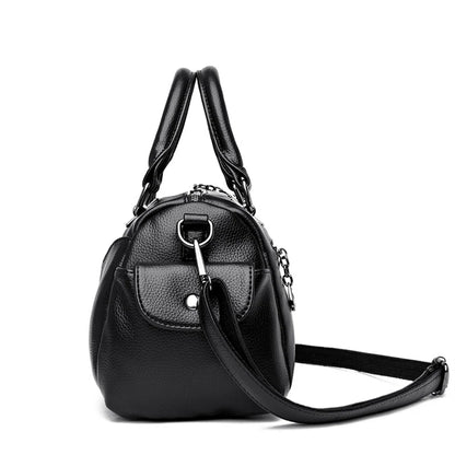 Designer Women Soft Leather Handbags Luxury Female Shoulder Crossbody Bag Brand Messenger Boston Bag