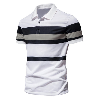 Men Polo Men Shirt Short Sleeve Polo Shirt Contrast Colo Casual