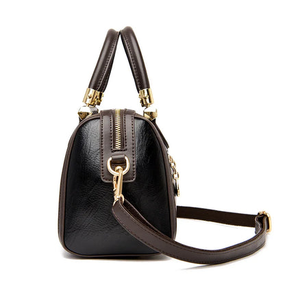 Super High Quality Leather Top Handle Purse Shell Bag Women Casual Crossbody