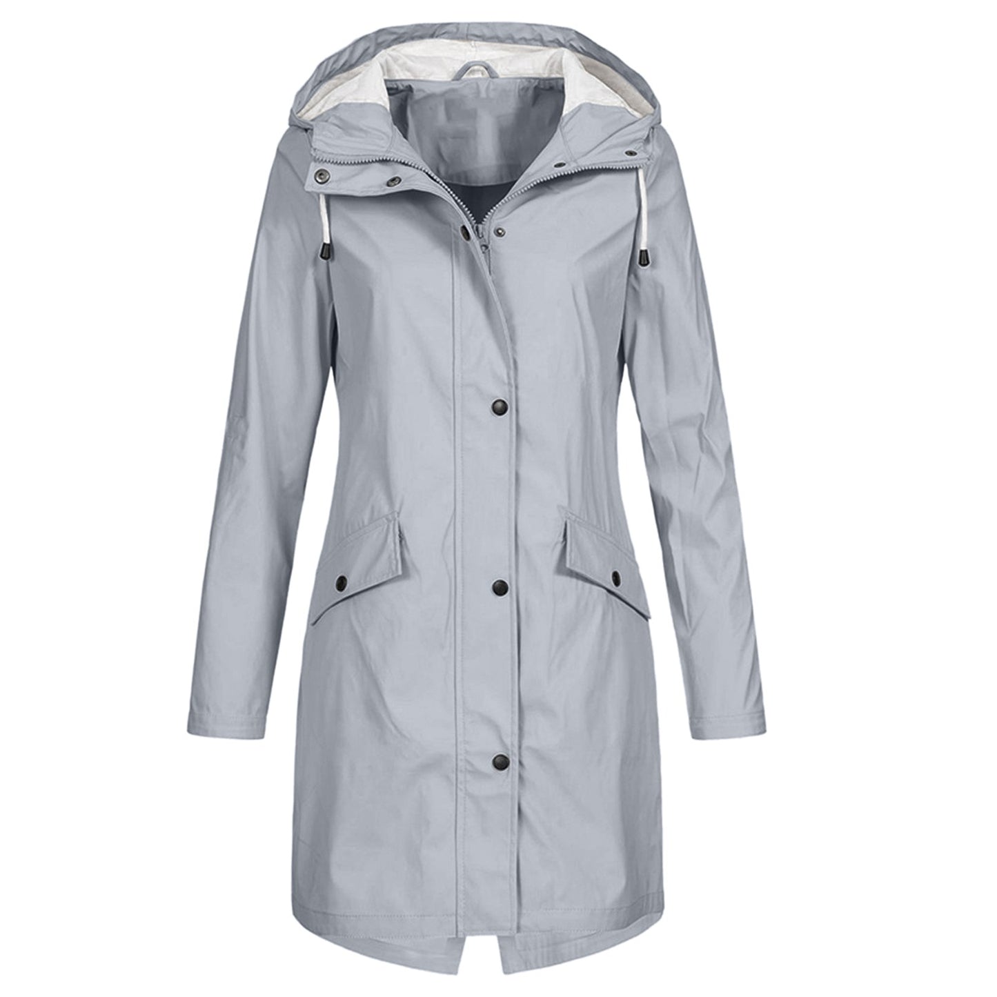 Zipper Waterproof Raincoat Jacket Lightweight Rain Jacket Outdoor Packable Waterproof Hooded