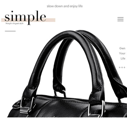 Designer Women Soft Leather Handbags Luxury Female Shoulder Crossbody Bag Brand Messenger Boston Bag