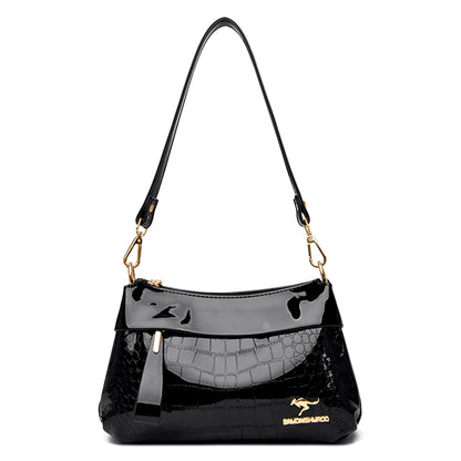 3 Layers Women Handbag Purses Luxury Designer Patent Leather Shoulder Messenger