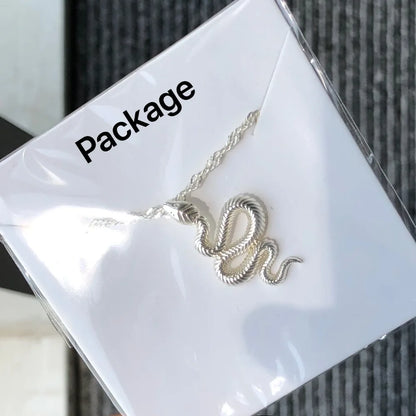 Stainless Steel Snake Necklace Pendant For Women Temperament N01010G / United States SILVER PLATED / United States 