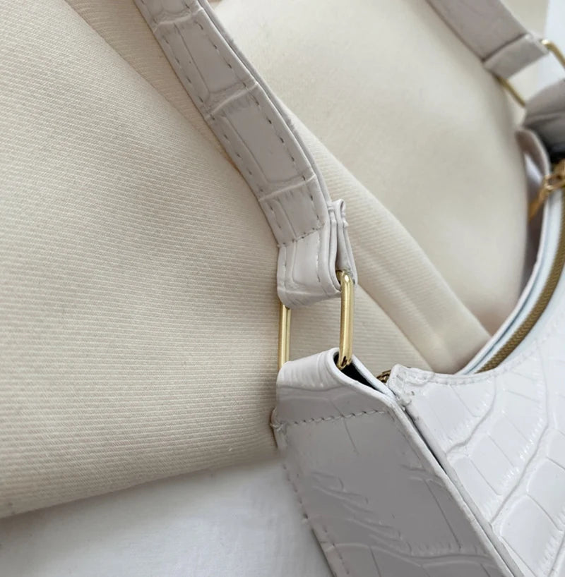 PU Leather Bags Alligator Pattern Armpit Handbag Female Small Underarm Messenger Bag Purse