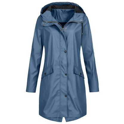 Zipper Waterproof Raincoat Jacket Lightweight Rain Jacket Outdoor Packable Waterproof Hooded